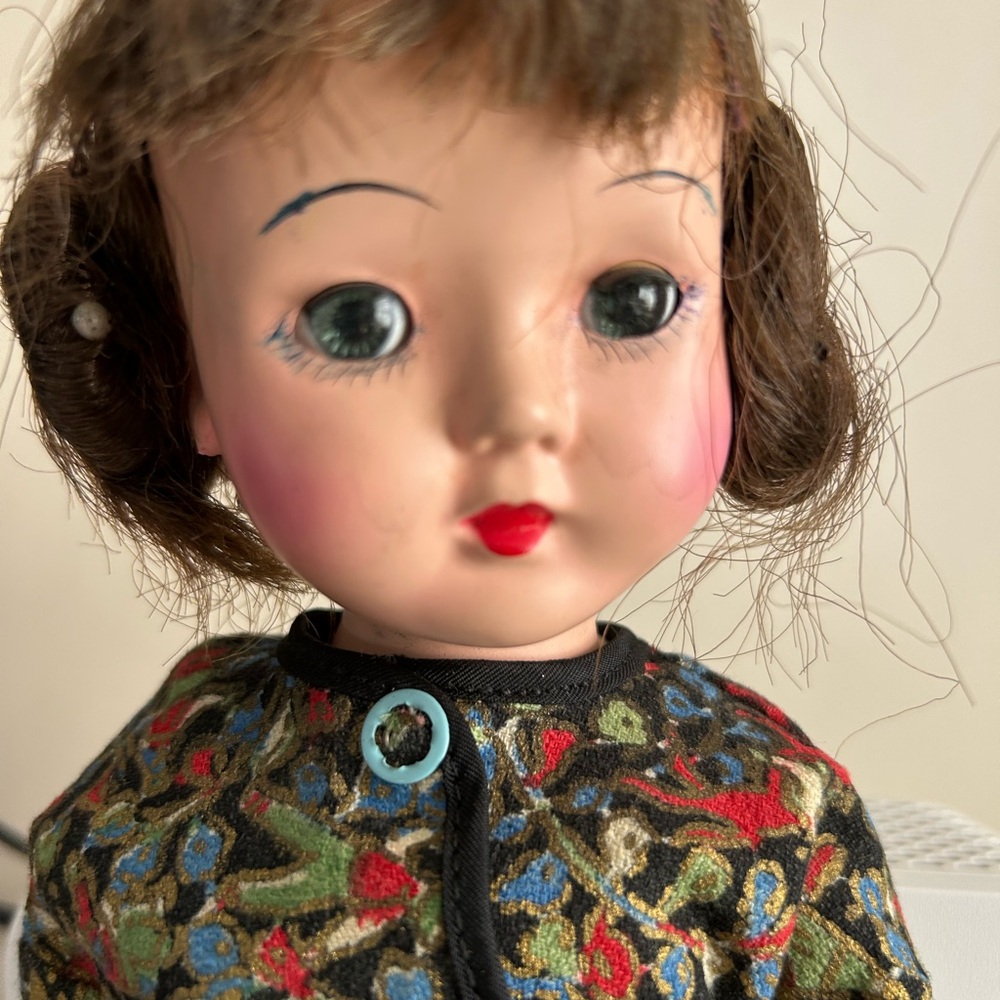 Vintage Doll with Floral Dress
